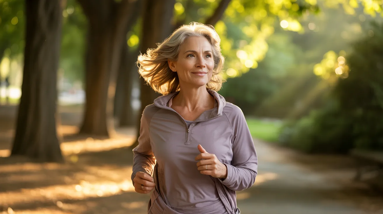 woman out joggging in the afternoon